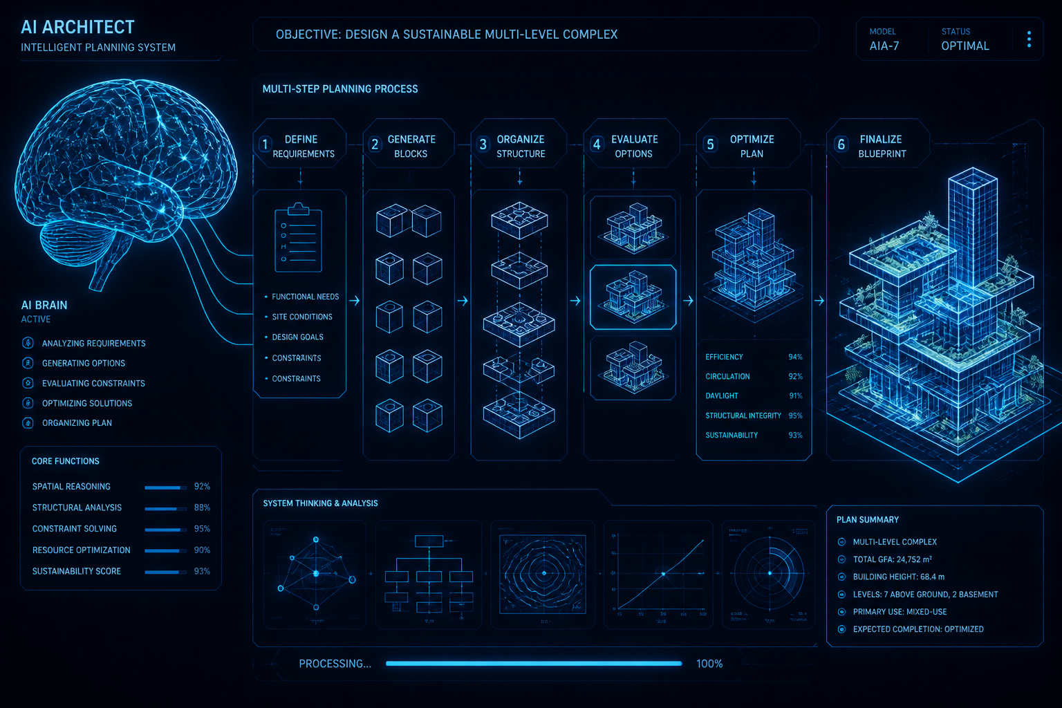 Blueprint of AI multi-step planning